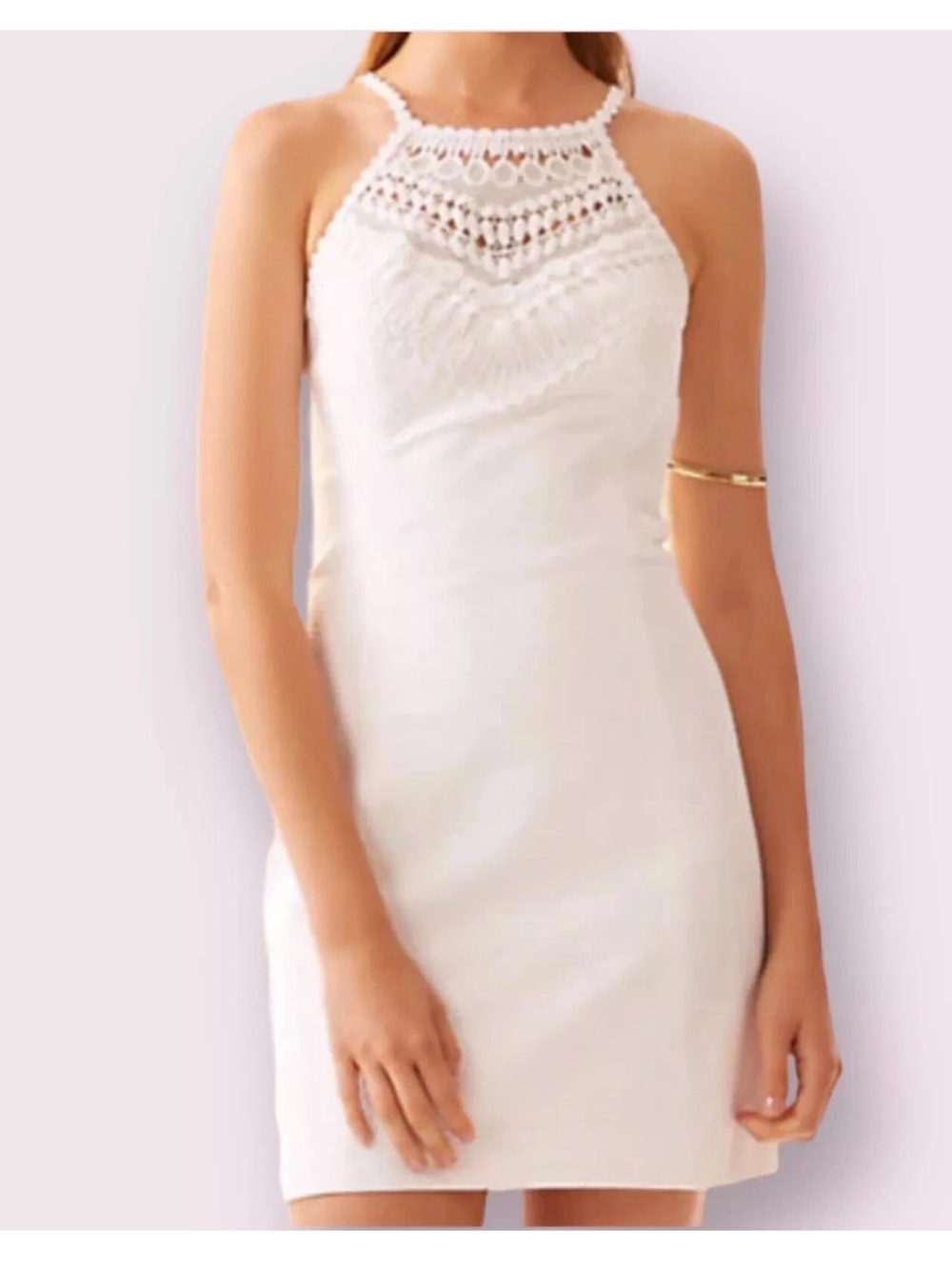 Lilly Pulitzer Charlize Stretch Shift Dress white 8 minimalist beach wedding